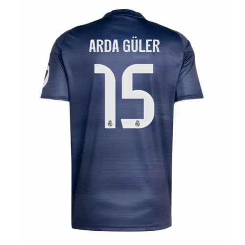 Real Madrid Arda Guler #15 Maglia Gara Trasferta Repliche 2025-26 Maniche Corte Real Madrid Arda Guler #15 Maglia Gara Trasferta Repliche 2025-26 Maniche Corte